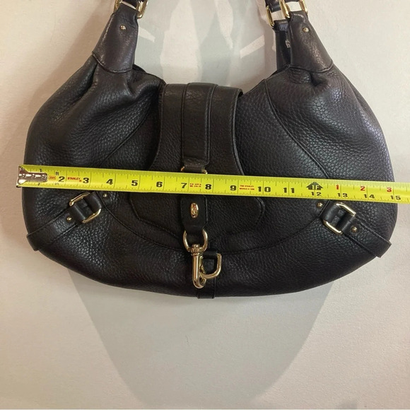 COLE HAAN Large Baguette Shaped With 3 Compartments Gold Hardware Shoulder  Bag - Picture 5 of 16